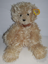 Proud Toy Teddy Bear Sits 12&quot; Beige Plush Gold Bow 15&quot; Soft Long Leg Stuffed NEW - £18.87 GBP