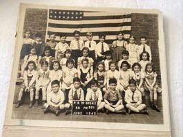 BW Photos School Class Bronx NY New York American Flag P S 70 1943 WW2 Era - £21.26 GBP