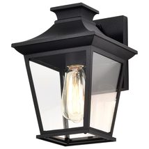 Outdoor Small Wall Light Matte Black Finish Clear Glass Traditional Dimmable Rus - £111.42 GBP