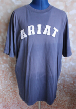 Ariat Men&#39;s L Blue Raised Spellout Short Sleeve T-Shirt - £8.29 GBP