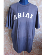 Ariat Men&#39;s L Blue Raised Spellout Short Sleeve T-Shirt - £8.16 GBP