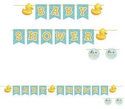 6.5’ Bubble Bath Baby Shower Shaped Ribbon Banner Rubber Ducky boy or girl - £3.15 GBP