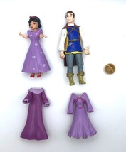 Disney Princess Snow White &amp; Prince Polly Pocket Style Mini Princess Dolls - £11.99 GBP