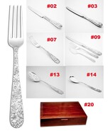 KIRK STIEFF &amp; SON ANTIQUE REPOUSSE STERLING SILVER SILVERWARE KNIFES FOR... - €30,84 EUR+