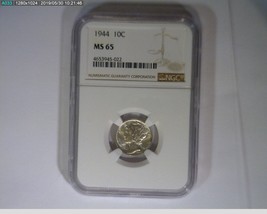 1944 Mercury Dime NGC Certified MS65 (17-302 M8 ) - £20.66 GBP