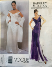 Vogue Badgley Mischka Close Fit Formal Gown w Empire Waist, Flare Skirt , Train - £19.98 GBP