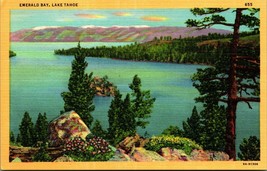 Emerald Bay Lake Tahoe California CA UNP Linen Postcard C7 - £2.32 GBP