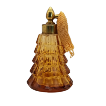 Vintage Irice Perfume Bottle Empty Amber Glass Japan Vanity Decorative Beauty - £31.92 GBP