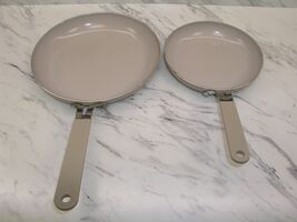Green Life Dream 8 and 10-Inch Frypan Set. TAUPE.   Great condition! - $56.34 CAD