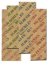 Mixed 1c - 25c Flat Coin Wrappers - 160 Pack - $8.99