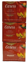 9 Bars Caress Mango &amp; Almond Oil Rejuvenating Bar Soap 3.15 Oz. Each  - £24.05 GBP