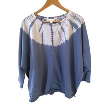 Pure Jill Womens French Terry Blue Tie Dye Size M Organic Cotton Bohemia... - $26.99
