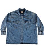 Levi&#39;s Denim Western Snap Shirt Pearl Snaps Long Sleeve Blue Men&#39;s XXL - $39.99