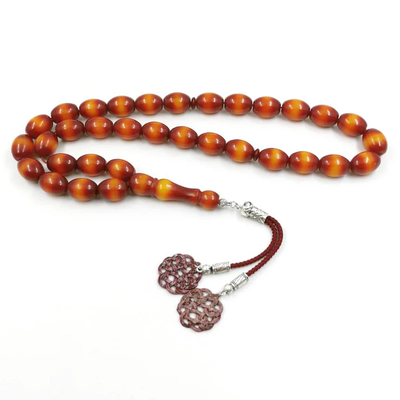 Red Resin Tasbih 33beads Big size Muslim prayer beads Bracelet arabic misbaha Is - £42.17 GBP