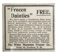 White Mountain Freezer Nashua 1897 Advertisement Victorian Appliance ADBN1LLL - £7.80 GBP