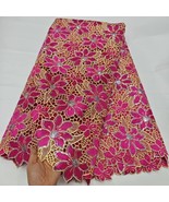 YQOINKFS Sequin Fabrics Wedding Guipure Mesh Embroidery 5 Yds African Co... - $105.99