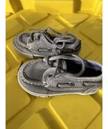 Nautica Boat Shoes Canvas Youth Size 5 Gray White Boys Flats Spinnaker P... - €10,20 EUR