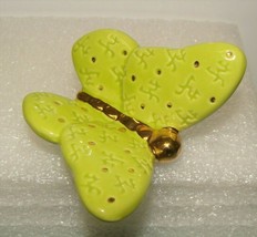 Nora Fleming Mini Green Gold Butterfly Retired Old Style nf Initial Marking Rare - £321.40 GBP