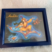 Framed Disney Print Aladdin Princess Jasmine Magic Carpet 11 1/2" x 9 1/4" Blue - $27.69