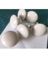 6 Vtg Japan Porcelain Ceramic Drawer Pull Cabinet Knobs Light Rose Plain... - $9.90