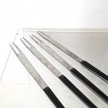 Mid Century Modern Fondue Forks Teak Wood Stainless Steel Japan Atomic s... - $14.99