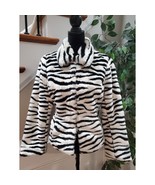 Nine West Women Black &amp; White Acrylic Long Sleeve Casual Fur Jacket Size... - $998.83 MXN