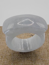 Icy Ice White Burma Jadeite Jade Saddle Band Ring # US SIZE 9.75 # 19.50mm - £439.64 GBP