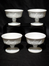 Vintage Indiana Glass Colony Champagne Or Dessert Cups Harvest Milk - Set Of 4 - $12.85