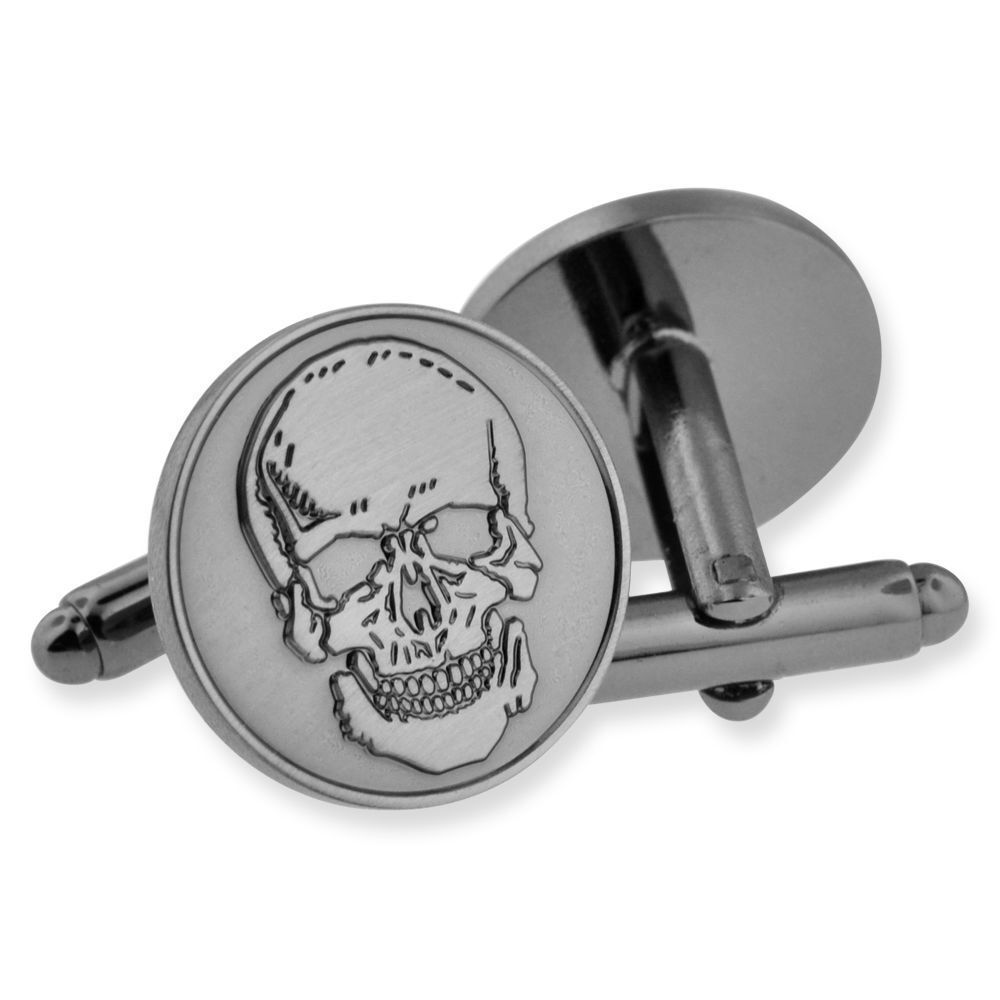 Primary image for Circle Cufflinks Set with Skull Detail