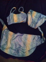 Bathing Suit Swimwear - Pre-Owned - Rainbow Colors with Silver Stars Size 6 - 3  - £9.80 GBP