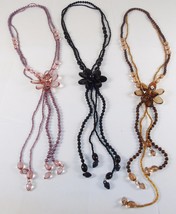 Fashion Jewelry Necklace ~ Beads w/Removable Flower Pin, 3 Colors ~ NEW #5411070 - £4.74 GBP