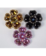 Ladies Brooch/Pin ~ Circle Of Heart Gems w/Center Standoff 3 Colors NEW ... - £8.57 GBP