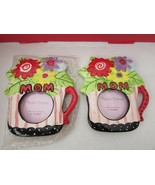 TWO (2) CERAMIC PHOTO FRAMES &quot;MOM&quot; FRAMES MOTHERS DAY 3&quot; PHOTO EASEL FLO... - €4,20 EUR
