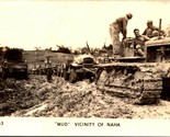 Vtg Postcard  RPPC &quot;Mud&quot; Vicinity of Naha Japan WWII Tanks Soldiers UNP - £8.50 GBP