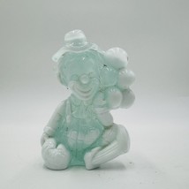 MOSSER Art Glass Ballon Clown CLEO ICE BLUE And White Stag Vintage - $18.00