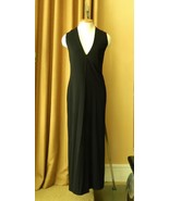Ralph Lauren Dress Long Black Jersey Maxi Dress Side Slits Sleeveless V-... - £54.60 GBP