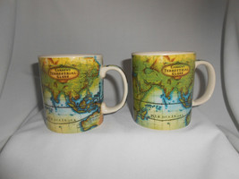 Globe Coffee Mugs Cups Set Of 2 Cardews Terrestrial Globe - £15.57 GBP