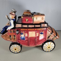 Wells Fargo &amp; Co Stagecoach Cookie Jar 2002 Version w/ Cover 11&quot;x8&quot;x5&quot; Rare - $42.99