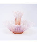 Fostoria Heirloom Bowl Large Pink Opalescent Depression Glass Epergne wi... - £202.53 GBP