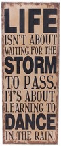 Wall decor “Dance in The Rain”Inspirational Wall Plaque with Sayings Rustic Wood - £31.38 GBP