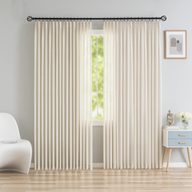 OYRING Extra Wide Pinch Pleated Drapes Curtains, Faux Linen Light Filtering Wind - £94.51 GBP