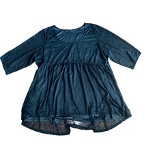 Torrid Lace overlay 3/4 length sleeve shirt with elastic waist size 5X Black  - £20.69 GBP