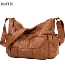Fashion Multi-pocket Soft Leather Shoulder Crossbody Bags Handbags Women Bags De - £34.93 GBP
