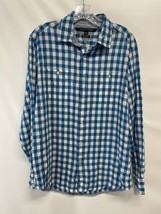 Tommy Hilfiger Classic Fit Blue Checks Button Front Cotton Casual Summer... - £15.02 GBP