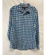 Tommy Hilfiger Classic Fit Blue Checks Button Front Cotton Casual Summer... - $26.34 CAD