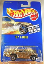 1991 Hot Wheels Blue Card Gleam Team #190 &#39;57 T-BIRD Light Gold w/Chrome BW Sp - £9.04 GBP