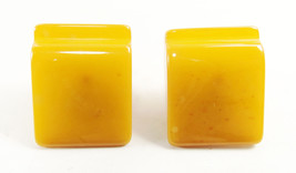 Vintage Amber Butterscotch Bakelite Clip-On Earrings - £29.41 GBP