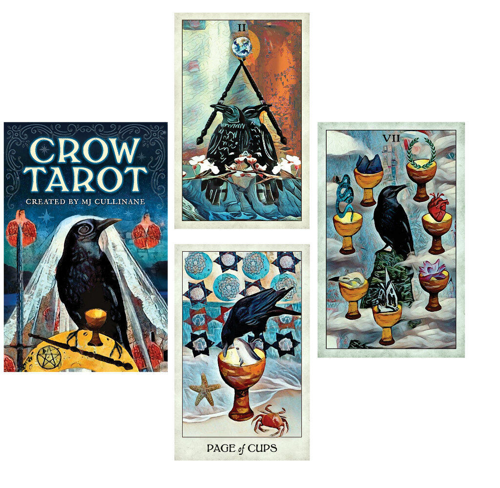 Crow Tarot Oracle Cards of Flying Through The Veil with Guidebook MJ Cul... - $27.72