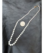 Vintage Miriam Haskell White Glass Bead Necklace Slide Clasp Knotted 28 ... - £69.69 GBP