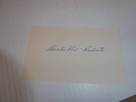 Vintage 1940s MLB Baseball Player Charles Red Roberts Signed 3x5 Index Card - £14.13 GBP